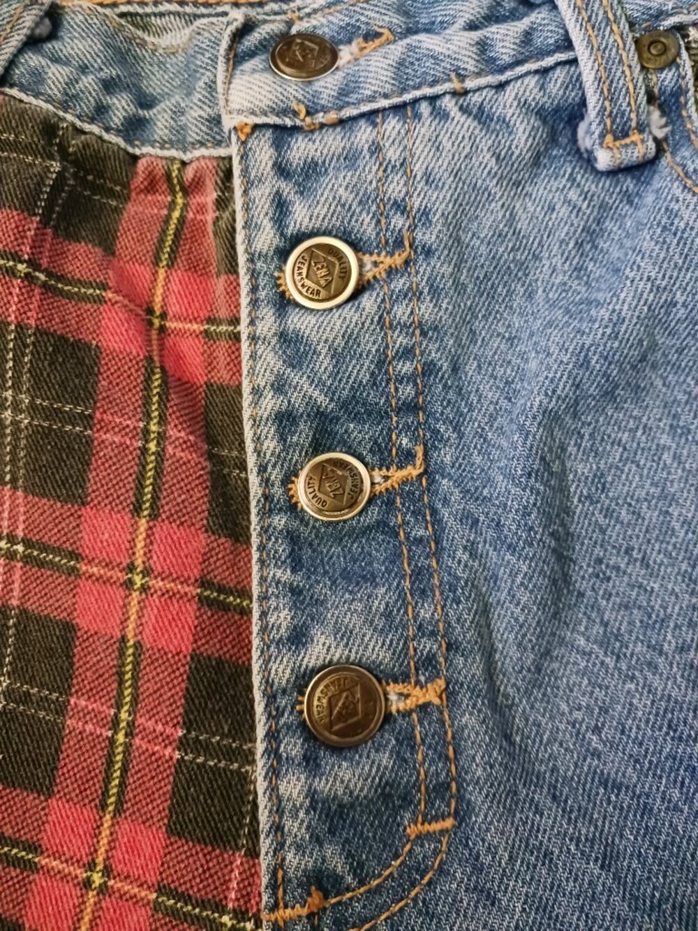 ZENA Vintage 90's Women's plaid jean shorts 11/12 - Picture 7 of 11